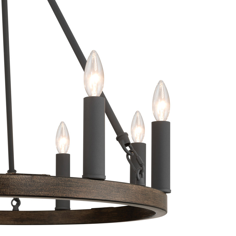 9-Lights Waggon Wheel Chandelier