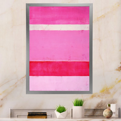 Fuchsia rose et champs de couleurs blancs - Art sur toile moderne et contemporain