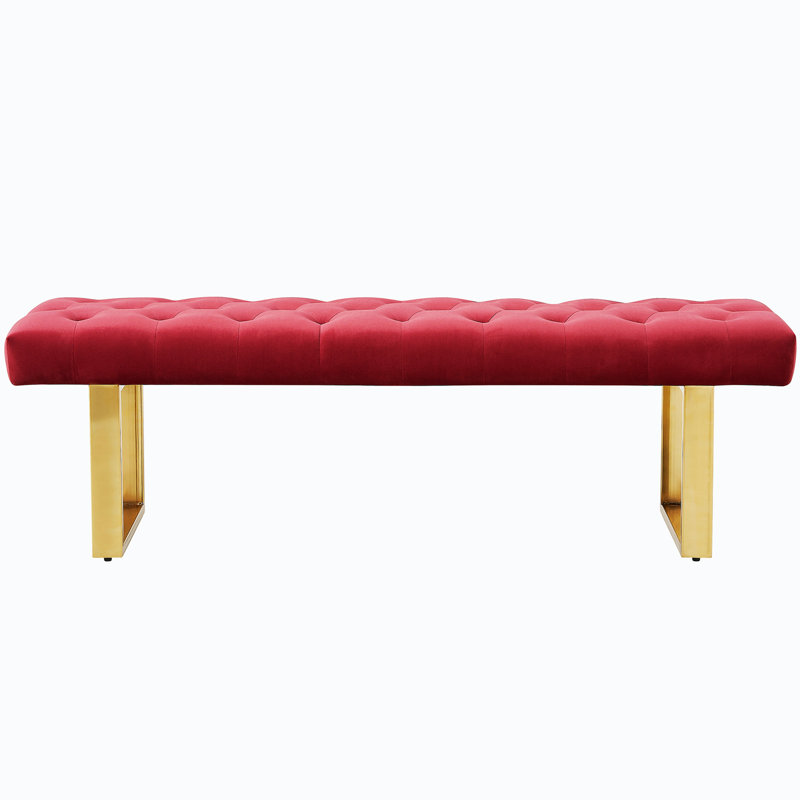 Morter Velvet Upholstered Bench