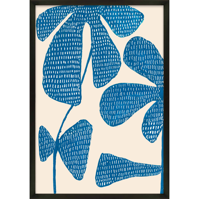 Céramique bleue 3 par Andrea Stokes - Art mural encadré, H 25 po x l 17,5 po, Papier encadré dans un cadre noir