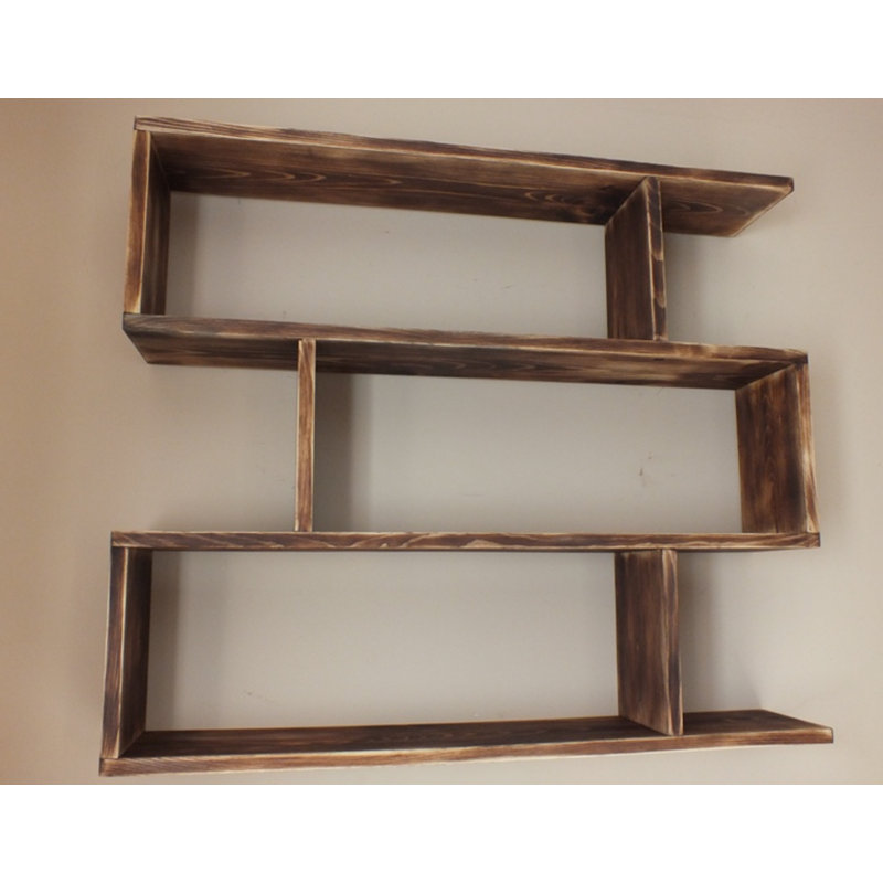 Hornyak 3 Piece Pine Solid Wood Cube Shelf