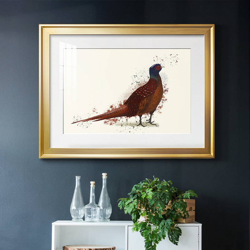 Pheasant Splash 4-FramedFramed Print W Beveled Matt and Glass, Or, H 27 po x l 39 po x P 1,5 po