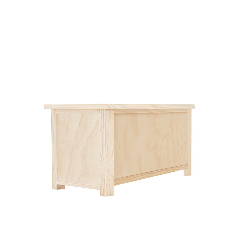Wood Flip Top Storage Bench, White Washed