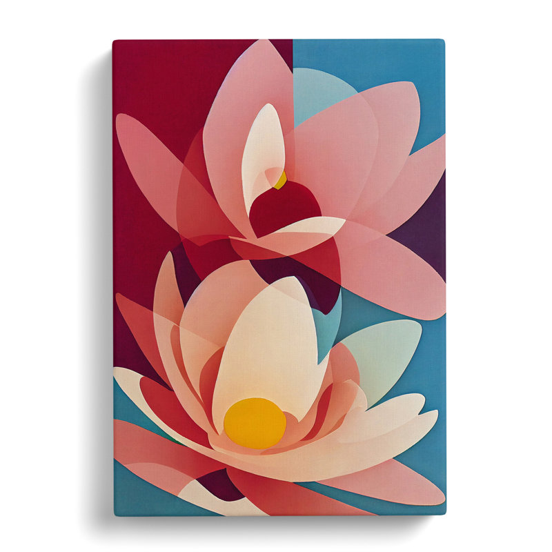 Magnolia Flower Suprematism - Wrapped Canvas, 60cm H x 40cm W x 3cm D