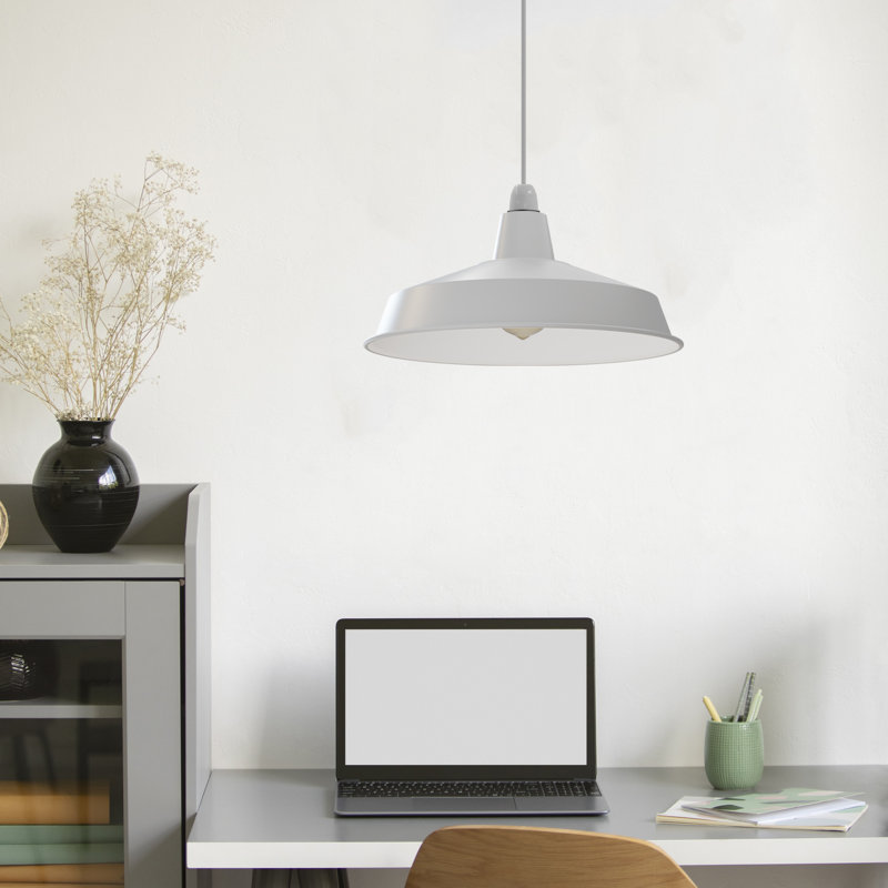 18.7cm H Metal Dome Lamp Shade, White