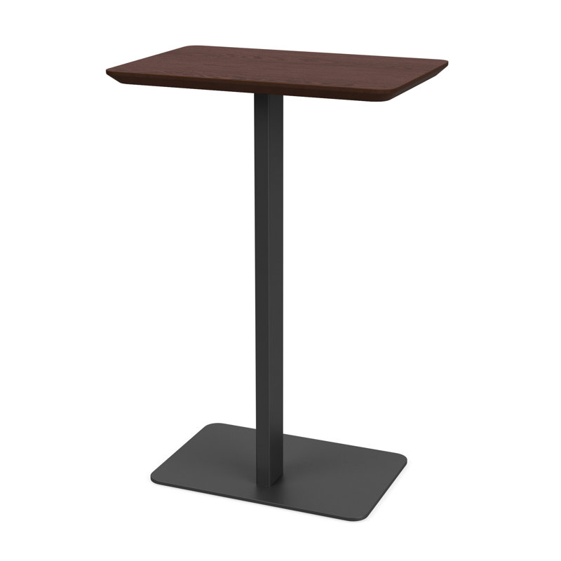 Plateau en stratifié à base d'acier Luxe, Noyer cacao, Gris anthracite