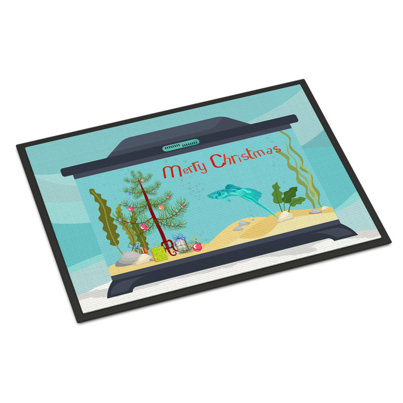 Tapis d'entrée antidérapant Insta, Guppy à queue d'épée, 18" W x 27" L