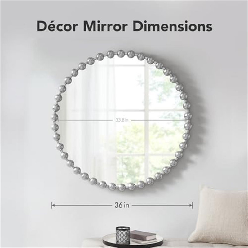 Miroir circulaire en métal, Argent