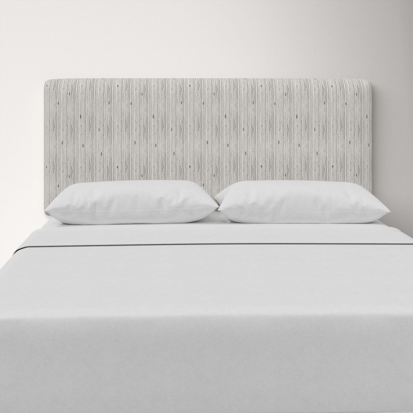 Eisley Upholstered Panel Headboard, King, Shibori Stripe Grey