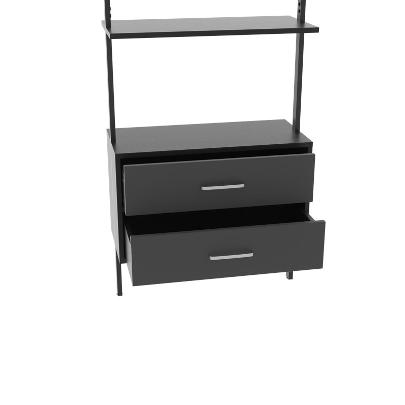 Ladder Storage Bookcase, Black/Dark Gray