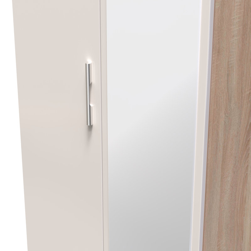 Borgeson Manufactured Wood Wardrobe, Kashmir Gloss/Bardolino Oak
