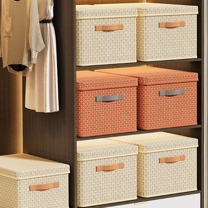 Ensemble de 2 bacs de rangement en tissu Dorleus, Rouge