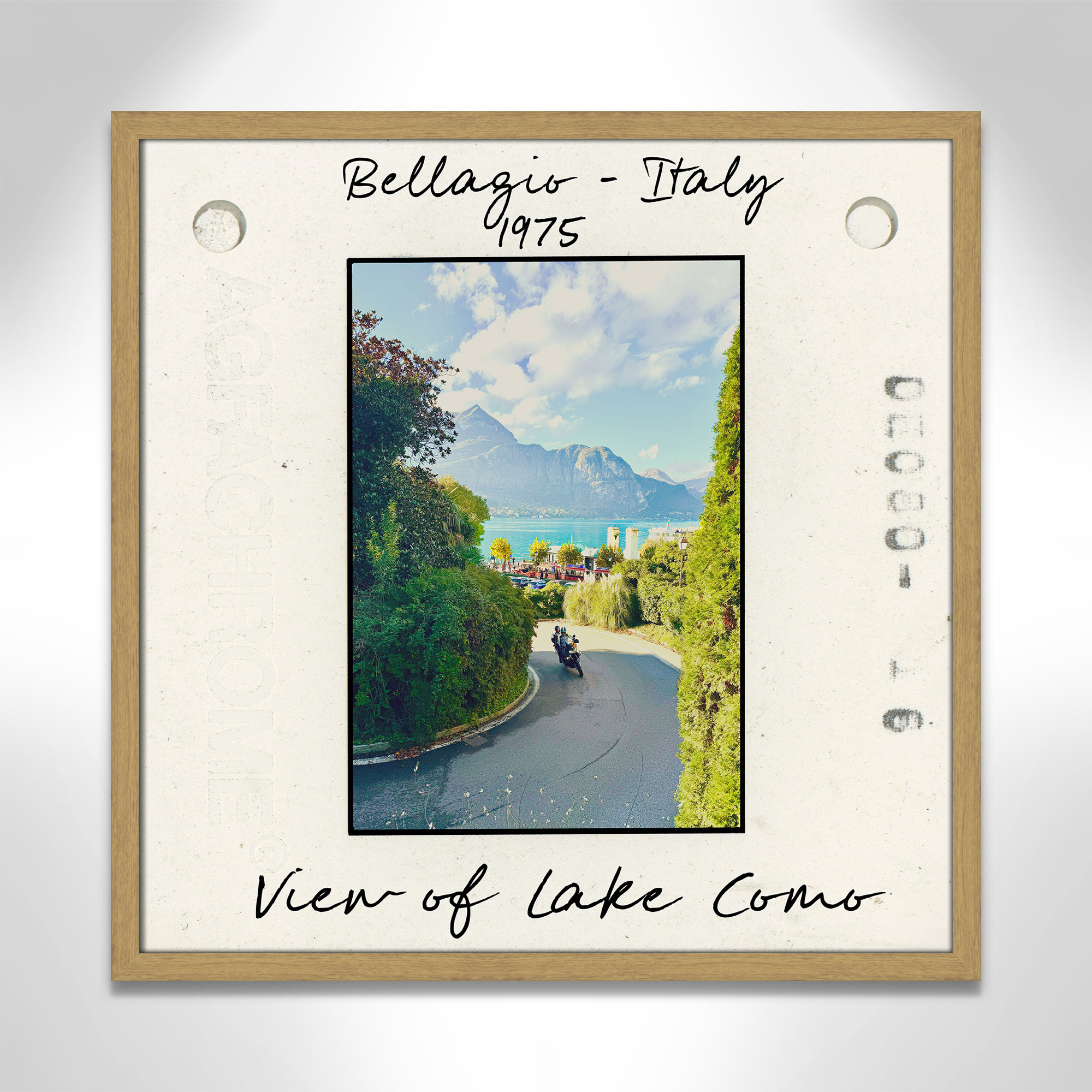 Belaggio, Italy - View of Lake Como Print by Susan Jill, 23.5" H x 23.5" W x 0.75" D, Natural Single Picture Framed Paper