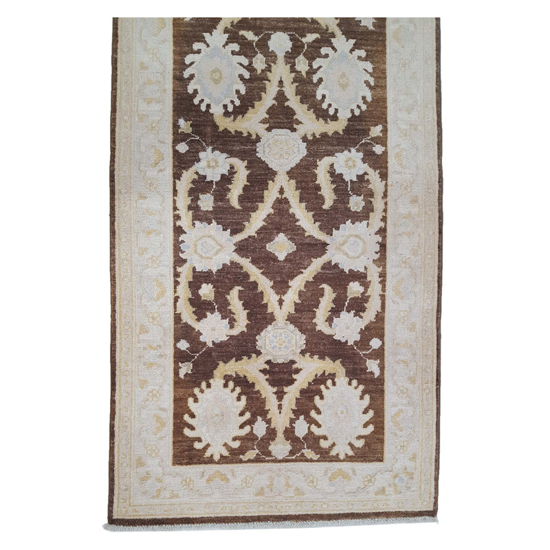 Daugherty Hand Knotted 2.6x9 Brown Runner