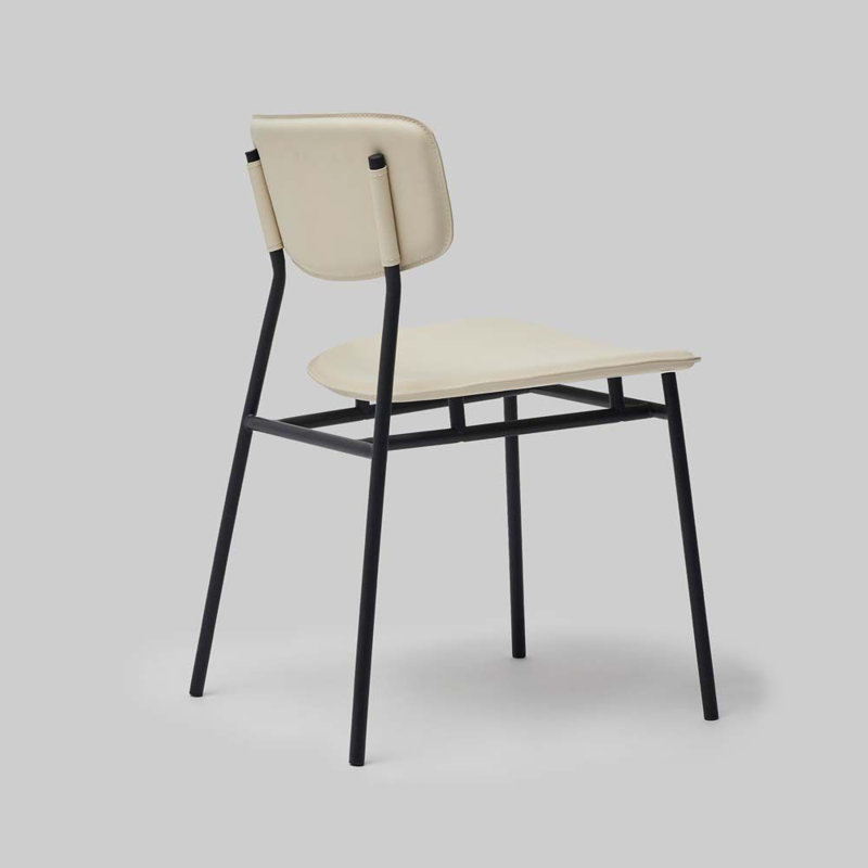 Albert Leather Dining Chair, Macadamia