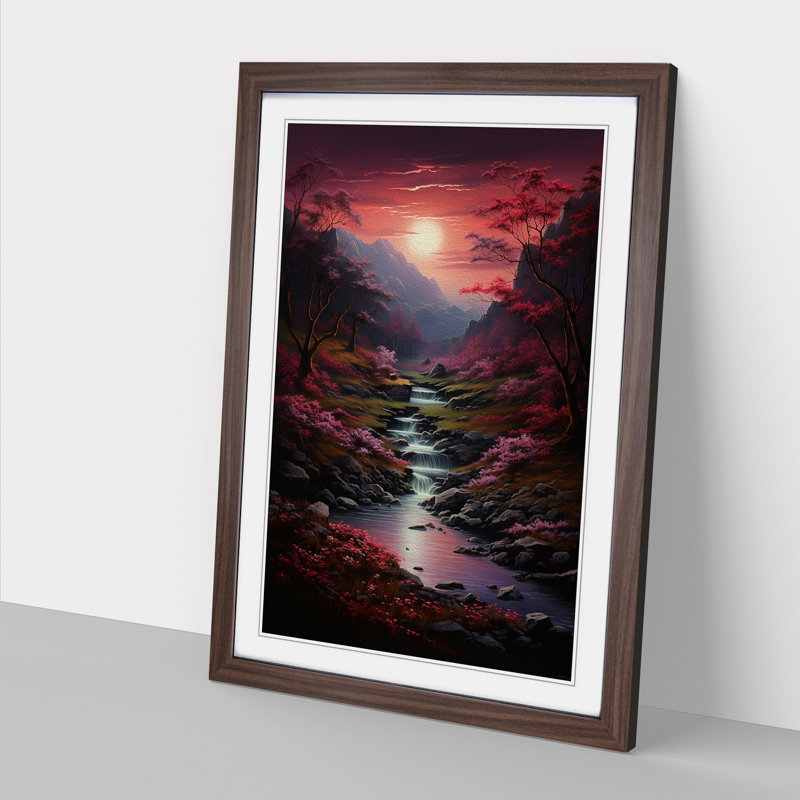 Landscape Tachisme - Framed Print, Walnut, 64cm H x 46cm W x 2cm D