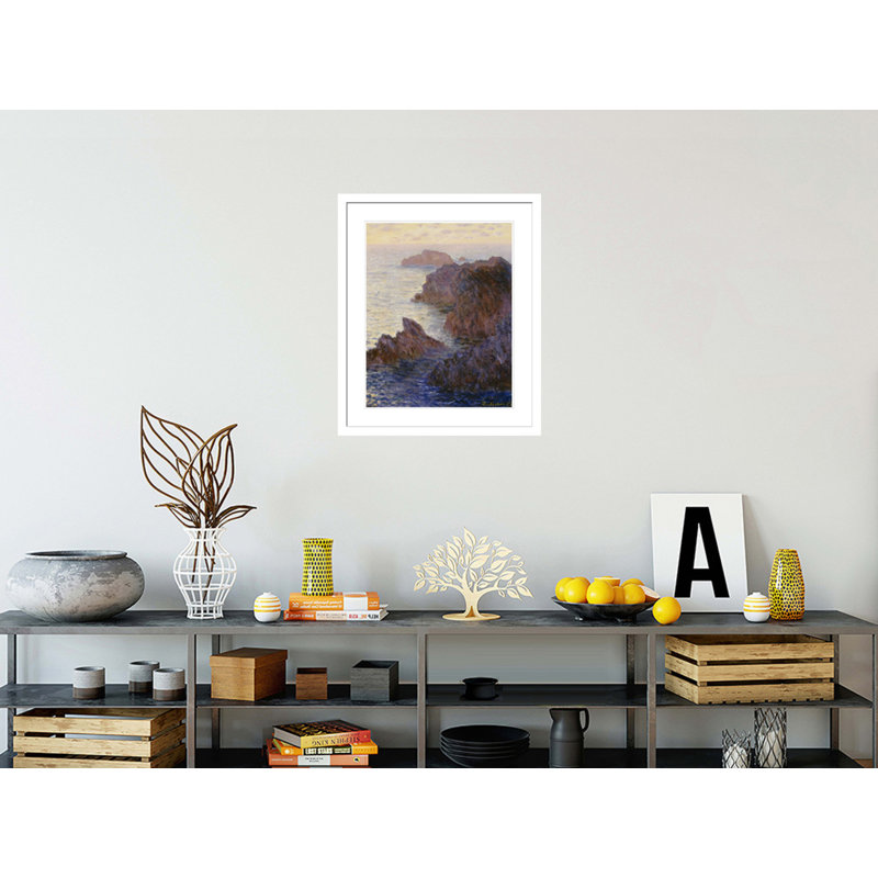 «Rocky Point at Port-Goulphar» par Claude Monet, impression giclée encadrée, H 28,02 po x l 23,5 po