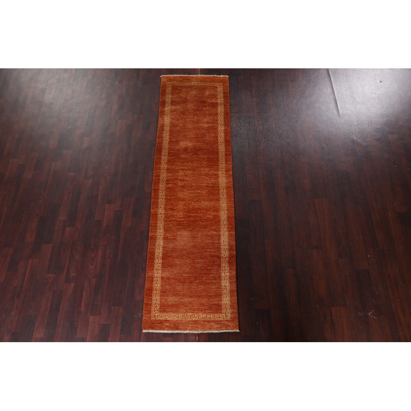 Orange Gabbeh Runner Rug 3x9
