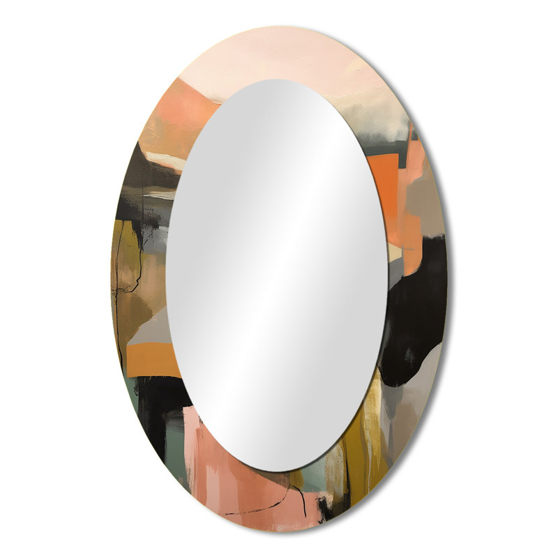 Miroir mural vert et beige Transcendant Reality II, 36 po x 24 po