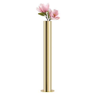 18" Gold Stainless Steel Reflective Pipe Vase