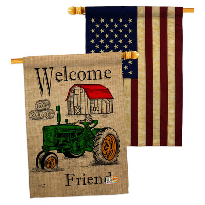 Drapeau de maison en polyester 2 côtés 40 x 28 po