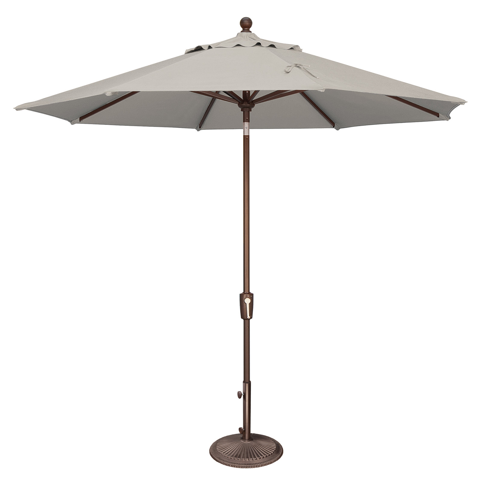 Launceston Market Umbrella, Bronze, 101.7" H x 108" W x 108" D, Silver Sunbrella Acrylic