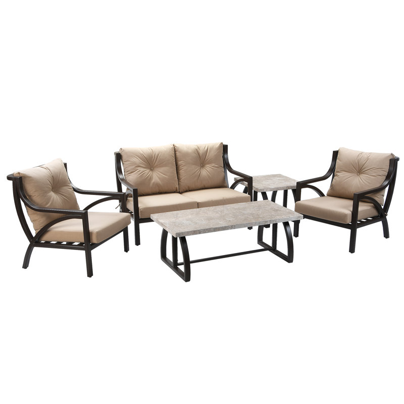 Cannell 4 - Person Patio Conversation Set with Cushions