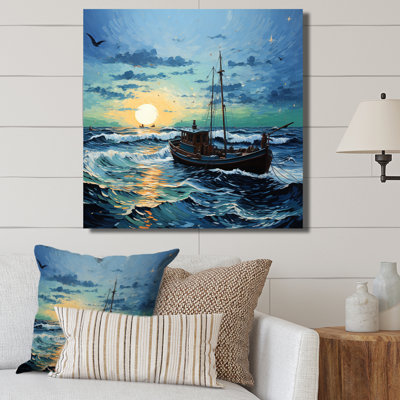 Vangogh Seascape With Fishing II - Vangogh Framed Wall Art