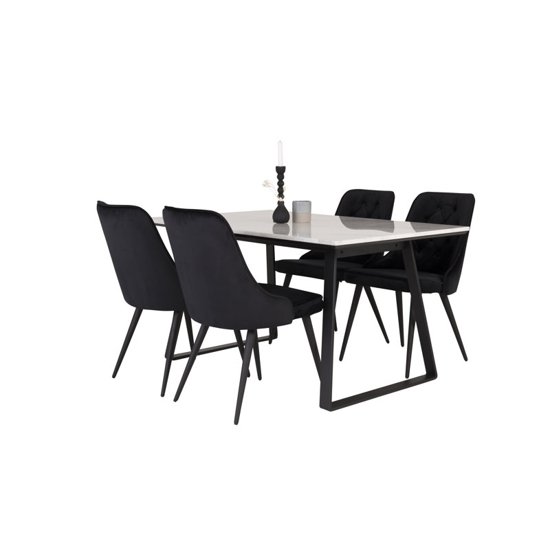 Mabel 4 - Person Dining Set, Black
