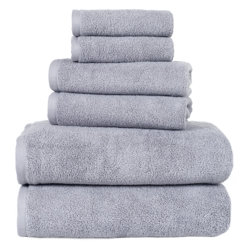 Ensemble de serviettes de six articles Raheeb ‑ serviettes de bain, serviettes à main et débarbouillettes en coton, toutes lavables à la machine