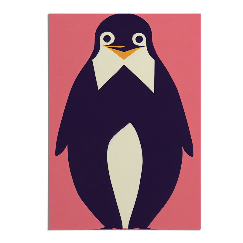 XV1022-469X Adorable Penguin Abstract - - Wall Art, 29.7cm H x 21cm W, Paper, No Matte