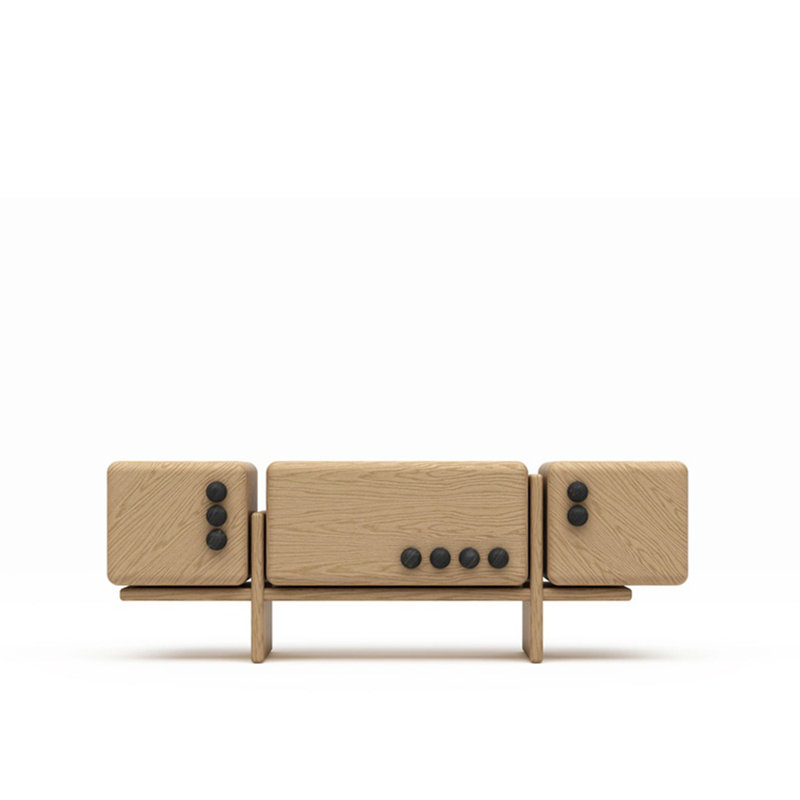 Buffet en bois massif, Burlywood