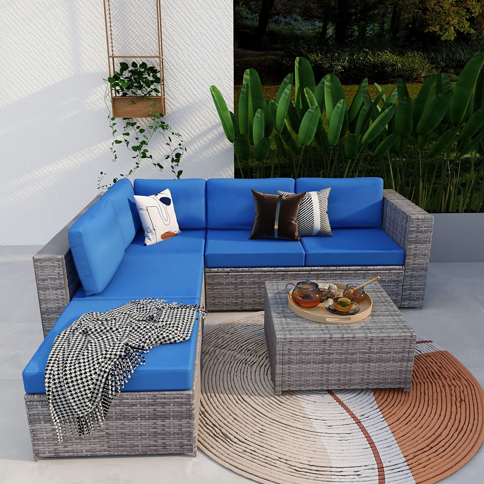 Keter emily 4 seater best sale rattan effect sofa set