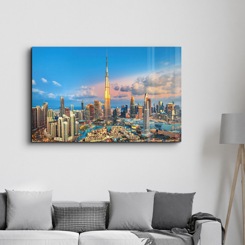 Peinture murale élégante en verre trempé 100% verre trempé, épaisseur: 0,16 pouce | Imprimé UV pour des couleurs éclatantes et une durabilité | Parfait pour la décoration intérieure et l'esthétique moderne