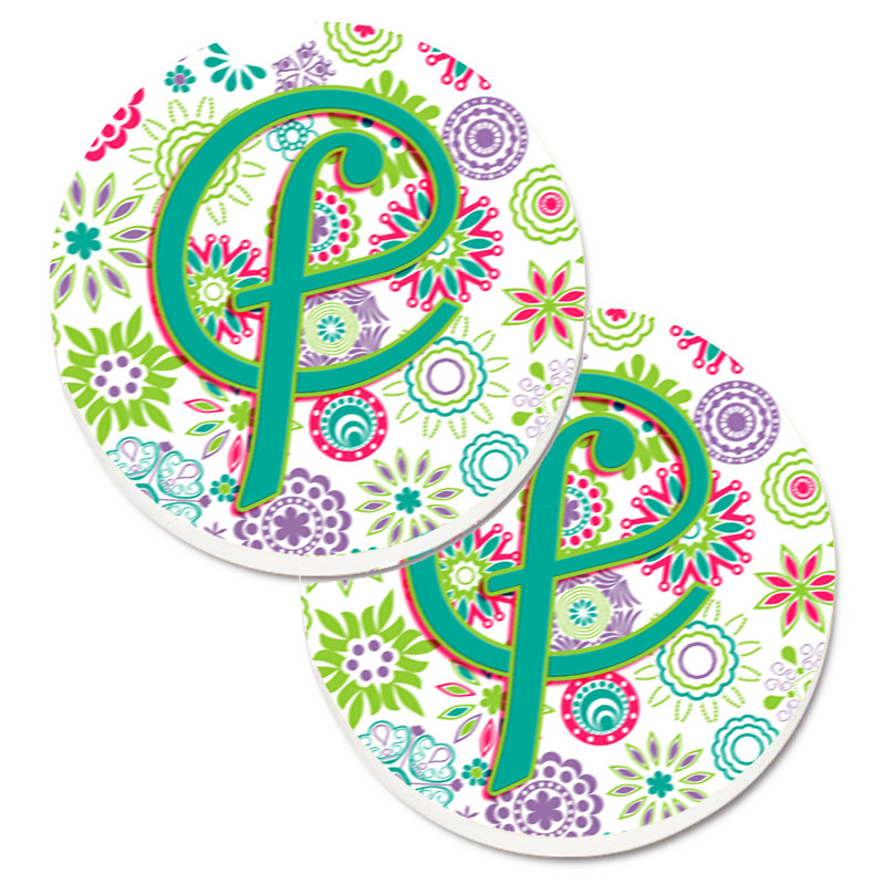 Sous-verre voiture de voiture fleurs initial, F