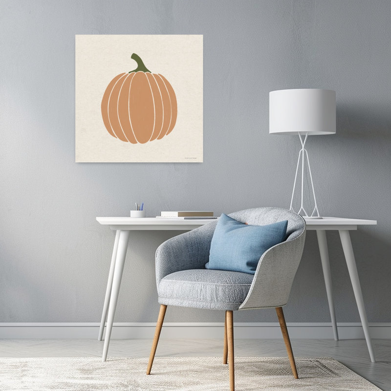 Art contemporain citrouille d'automne, H 24 po x l 24 po