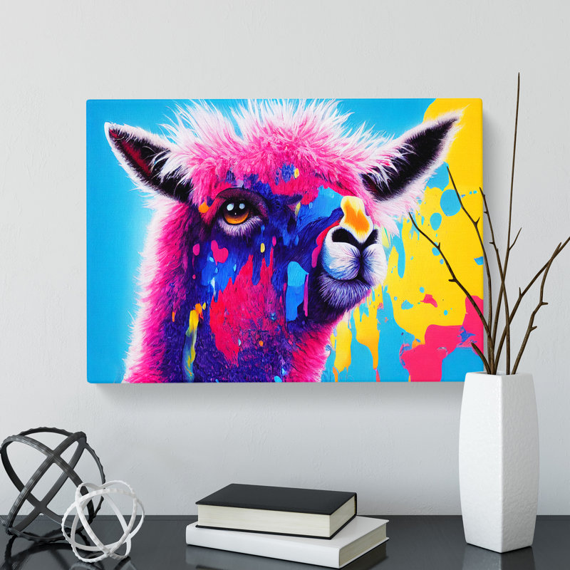 Llama Splash Vol.2 Abstract - Wrapped Canvas, 35cm H x 50cm W x 3cm D