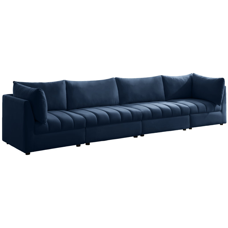 Ensoll Velvet Modular Sofa, Navy Velvet
