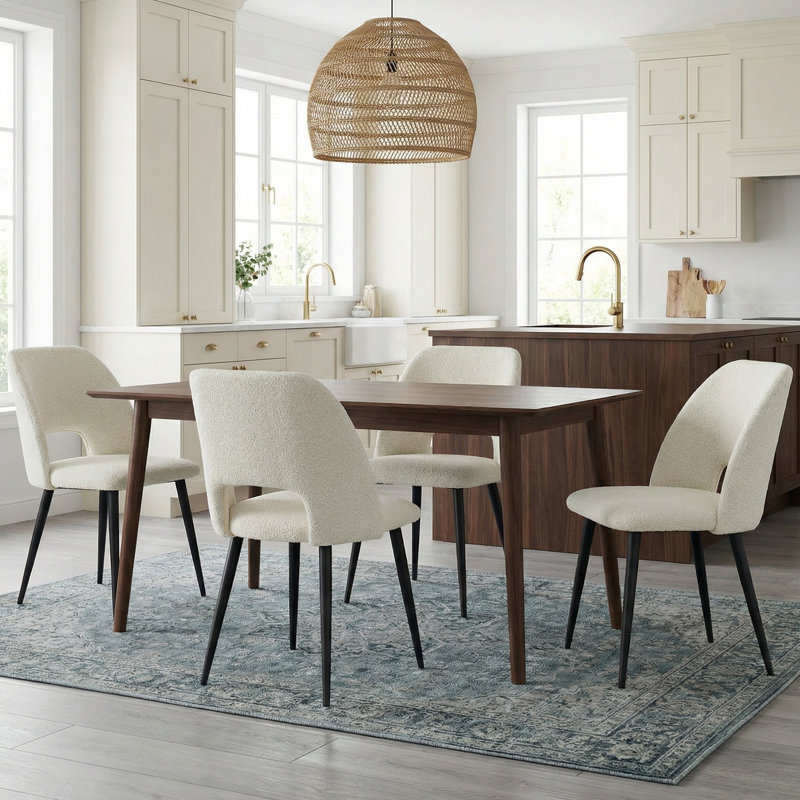 Ensemble de 4 chaises d'appoint de salle à manger Jonko, Beige