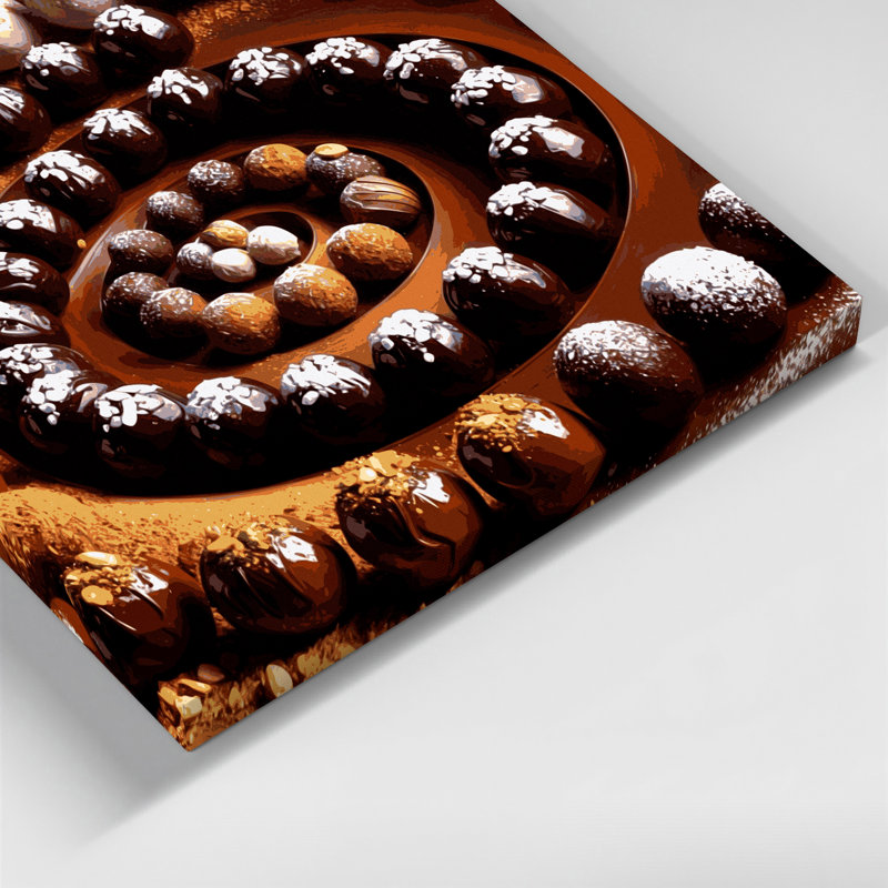 Desserts de Brigadeiros, art mural sur toile brune, 12" H x 12" W