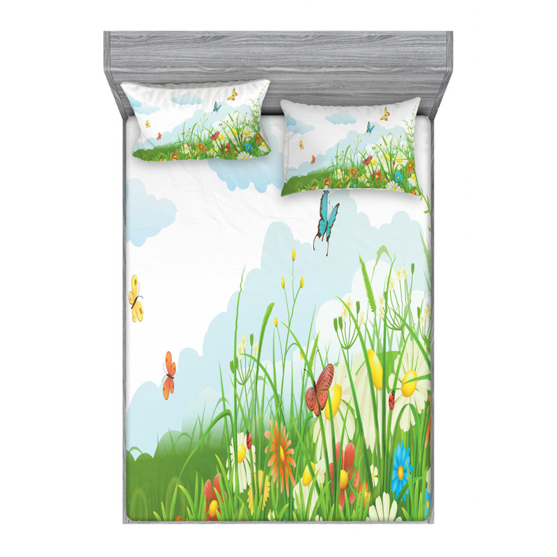 Microfiber Sheet Set, Queen Sheet Set with Fitted Sheet