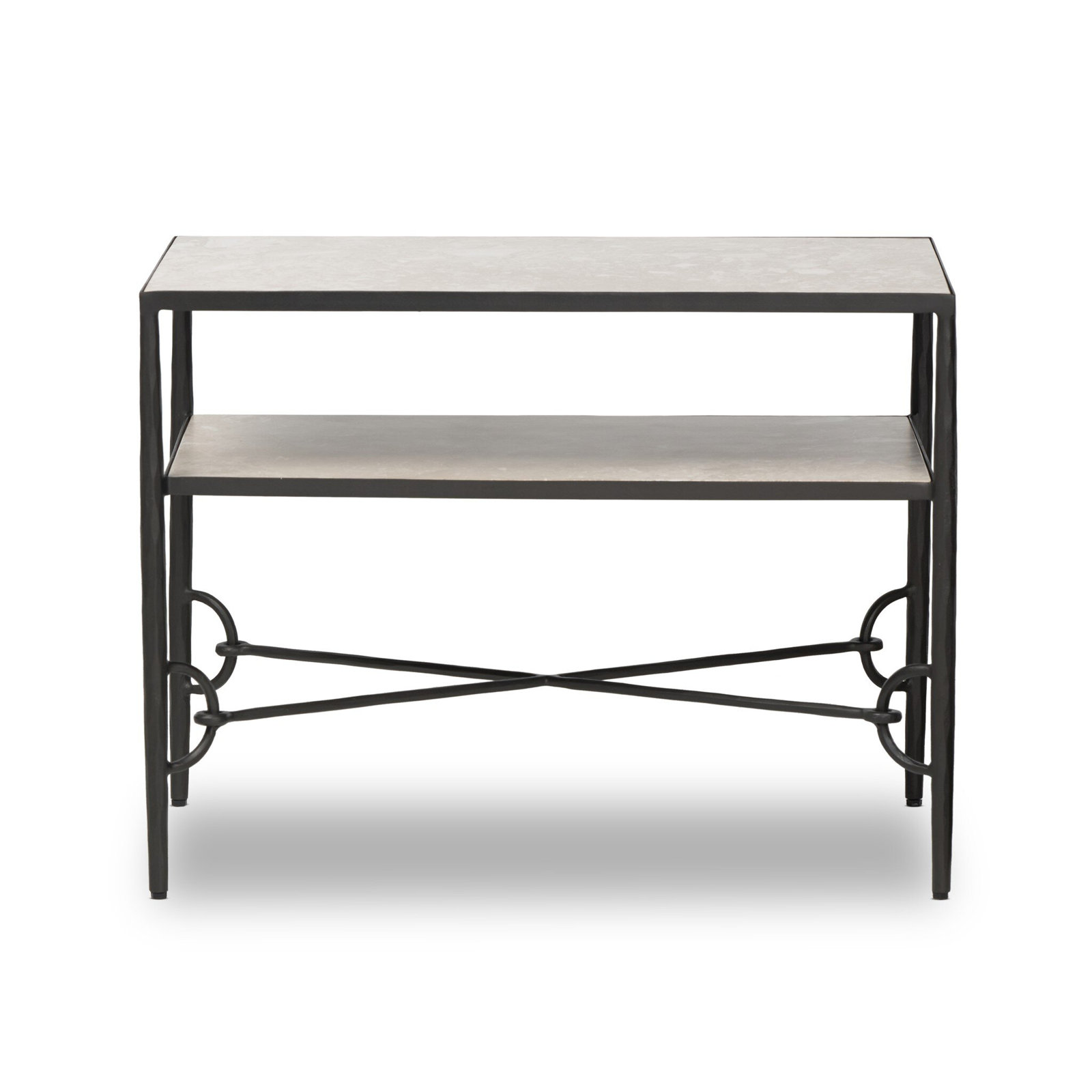 2-Shelf Marble Nightstand