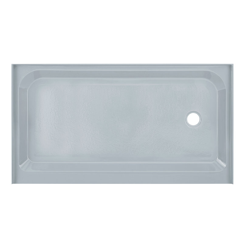 Voltaire 60" x 36"  Acrylic, Single-Threshold, Shower Base, Right, Gray