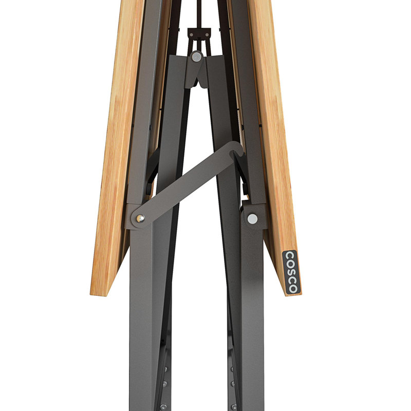 SmartFold Butcher Block Portable Workbench / Folding Utility Table (Grey Steel Frame)
