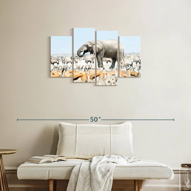 Brampt Safari éléphant Etosha, H 22 po x l 36 po