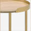 Table de bout en chêne et or avec plateau