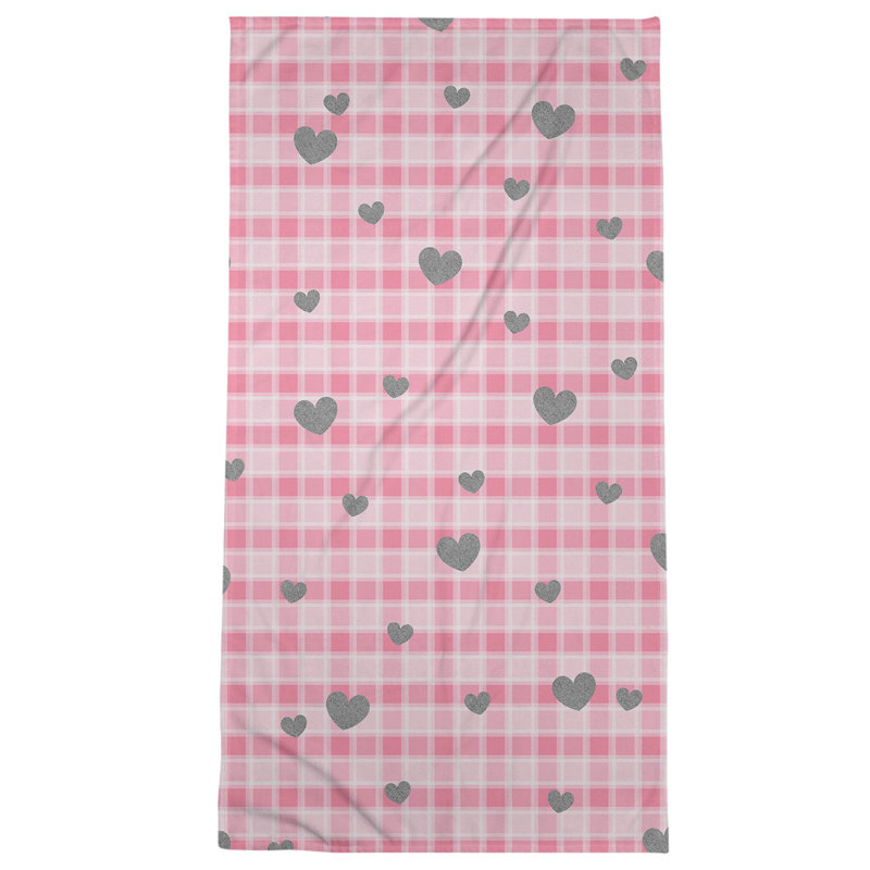 Bath Towel, Pink/Gray, Poly/Cotton, Bath Towel