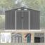 Remise de rangement extérieure 10 pi x 8 pi, portes verrouillables, remise à outils pour jardin, patio, cour arrière, pelouse, gris-119307109-119307111