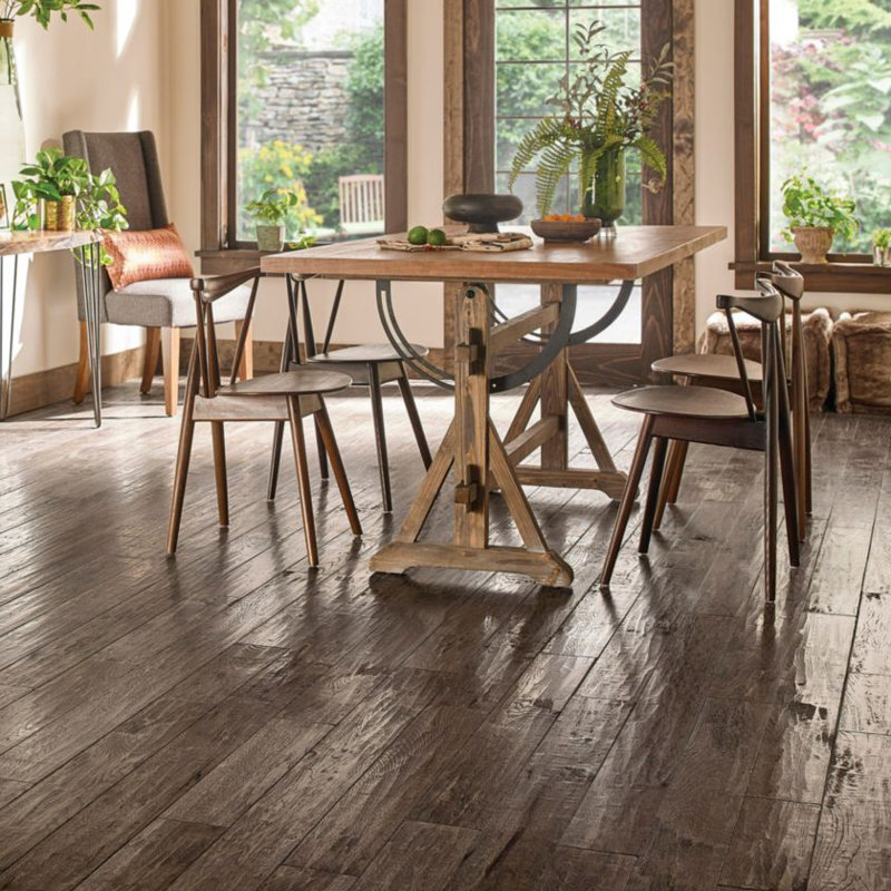 Parquet massif en hickory de 3/4 po d'épaisseur x 5 po de largeur x de longueur variable, Gris