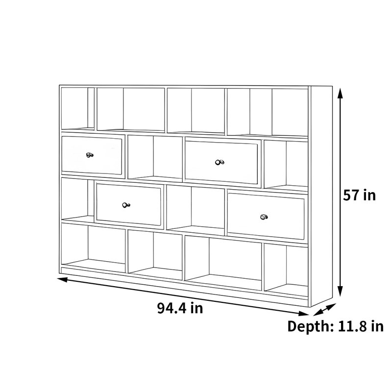Patnaude, (4 tablettes) H 57 po x l 94,4 po x P 11,8 po